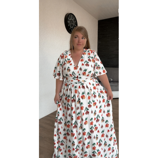 Robe longue imprimée à fleurs
