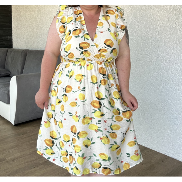 Robe courte imprimée citron CASSI curvy