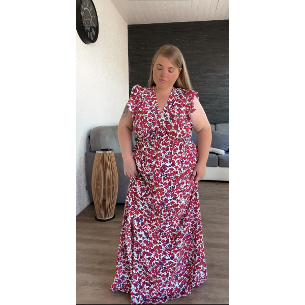 Robe longue sans manches fleurie