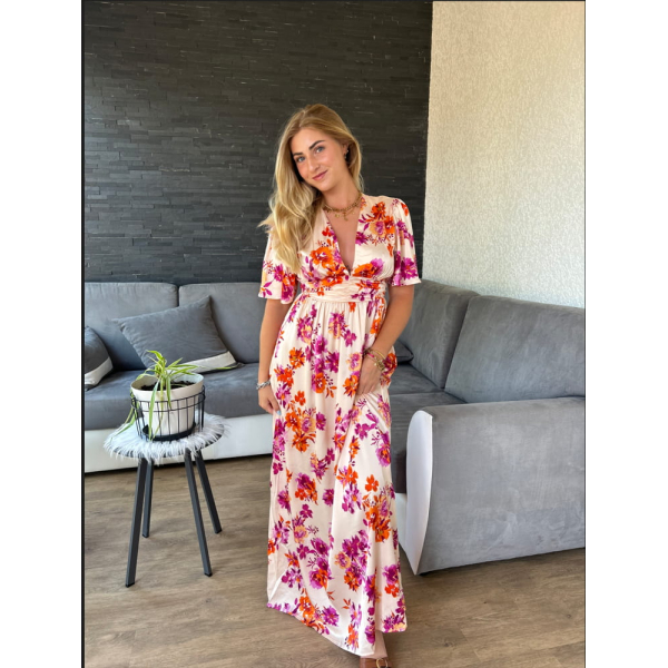 Robe longue à fleurs