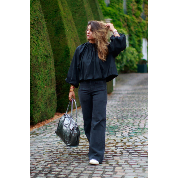 Blouse ballon dos-nu noir