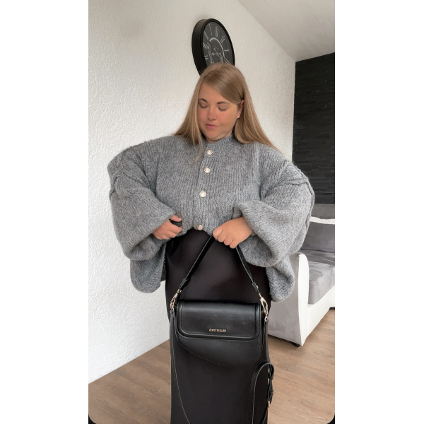 Gilet oversize gris