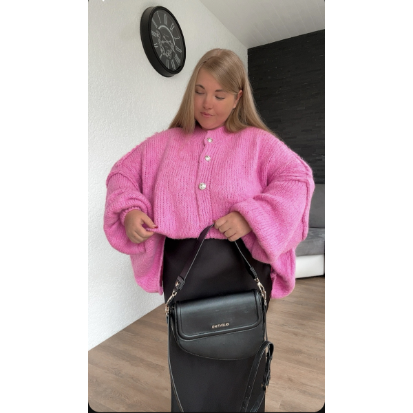 Gilet oversize rose DEFECTUEUX