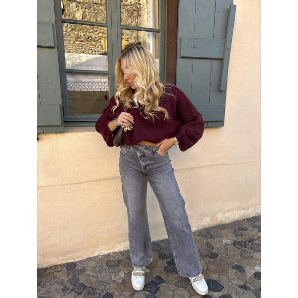 Jean asymétrique gris