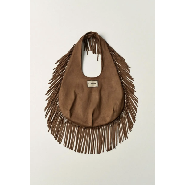 Sac sceau en suédine à frange