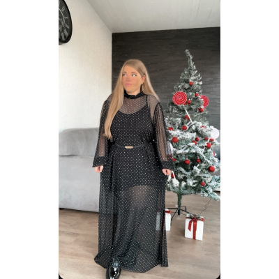 Robe longue à strass