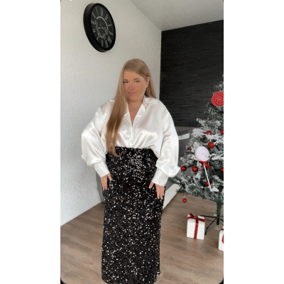 Jupe longue à sequin noir