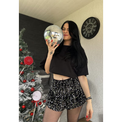 Jupe short pailletée à sequin