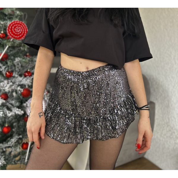 Jupe short pailletée