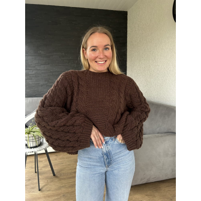 Pull grosse maille tricotée...