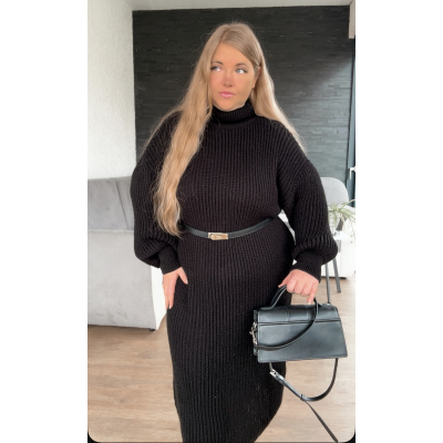 Robe pull noire en maille