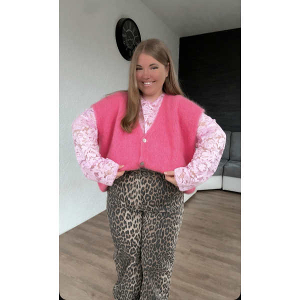 Gilet oversize sans manches rose AMBRE