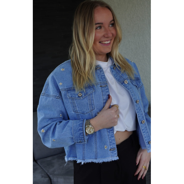 Veste en jean marguerite