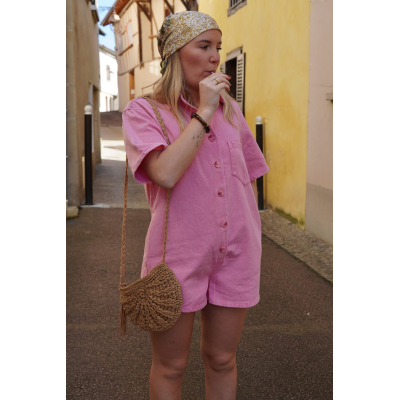 Combishort en jean rose...