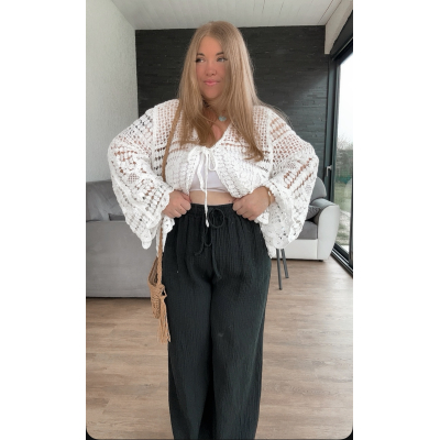 Pantalon gaze de coton noir...