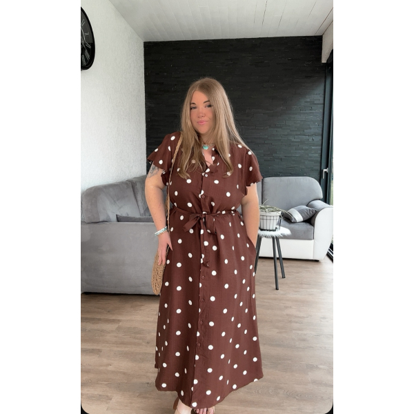 Robe chemise à pois LUANA
