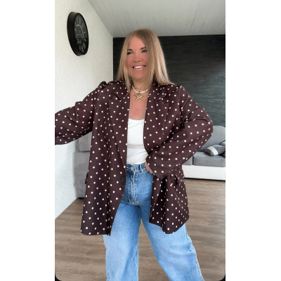 Veste à pois marron