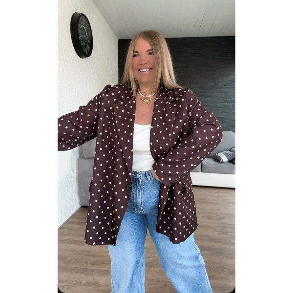 Veste à pois marron