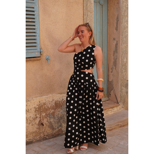 Robe asymétrique à pois