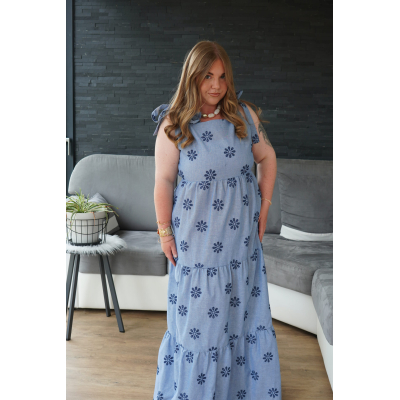 Robe longue bleue