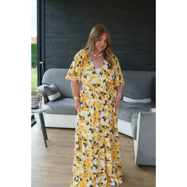 Robe longue imprimé citron DOLCE