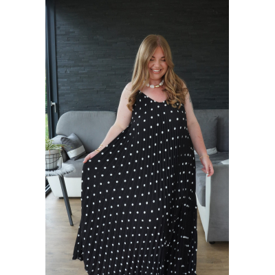 Robe plissée à pois