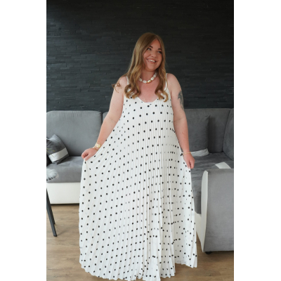 Robe plissée à pois
