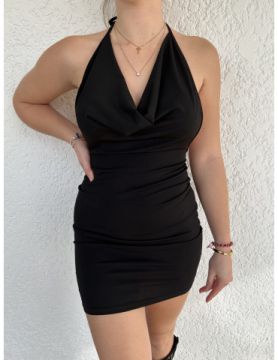 Robe noire courte dos nu SHEIN