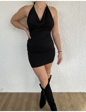 Robe noire courte dos nu SHEIN