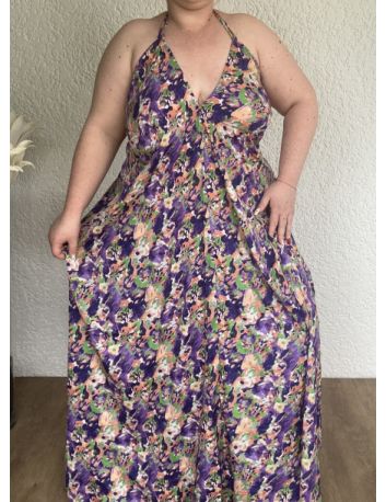 Robe bohème imprimée dos-nu