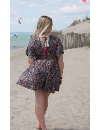 Robe bohème courte imprimée