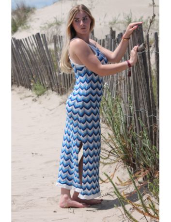 Robe en crochet bleu