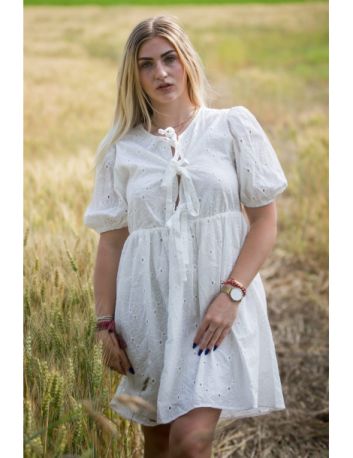 Robe courte en broderie anglaise Pénélope