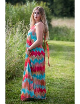 Robe longue multicolor dos-nu Esmée