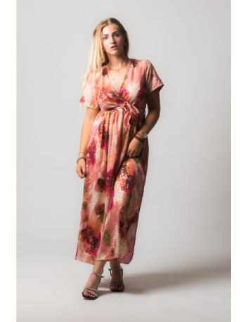 Robe longue imprimée brillante Capucine ♡