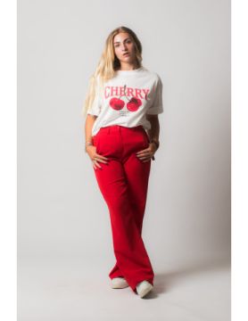 Pantalon tailleur rouge Lola ♡