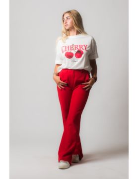 Pantalon tailleur rouge Lola ♡