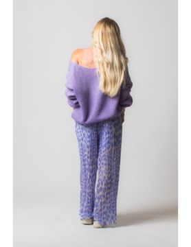 Pantalon plissé imprimé lila Clémence ♡