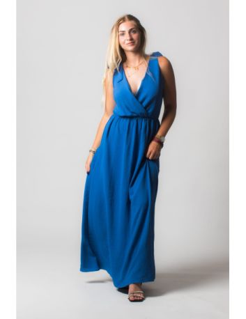Robe longue bleu roi cache coeur Nathalie ♡