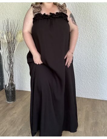 Robe longue bretelles léopard Marie ♡
