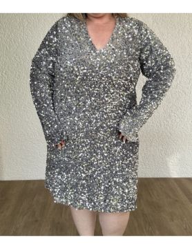 Robe argentée à sequins MELINE