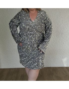 Robe argentée à sequins MELINE