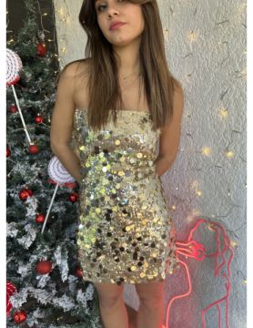 Robe courte sequin à bustier MILY