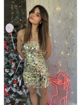 Robe courte sequin à bustier MILY