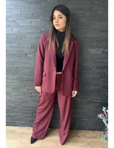 Ensemble blazer & tailleur bordeau AMALIA