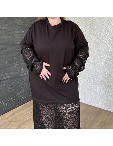 Robe T-shirt dentelle MONICA