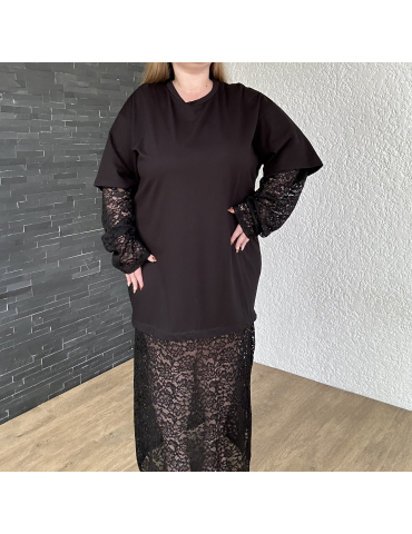 Robe T-shirt dentelle MONICA