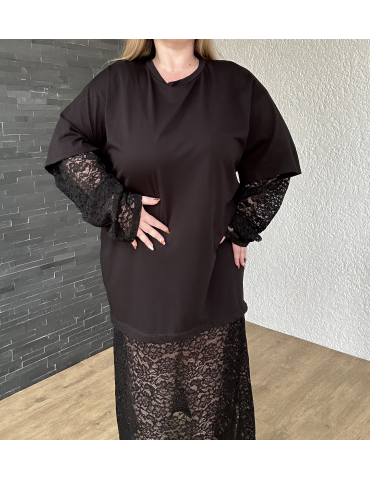 Robe T-shirt dentelle MONICA