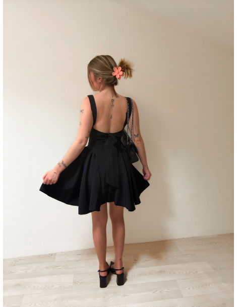 Robe courte évasée à nouer CARLA