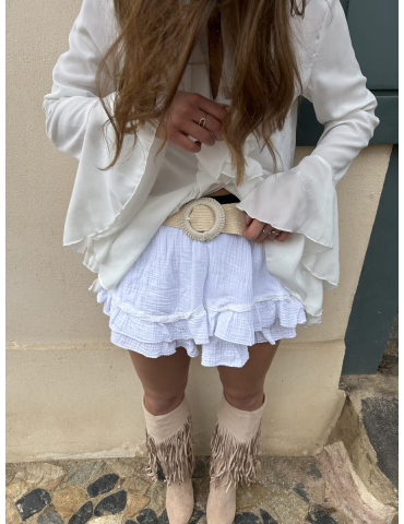 Jupe short en gaze de coton